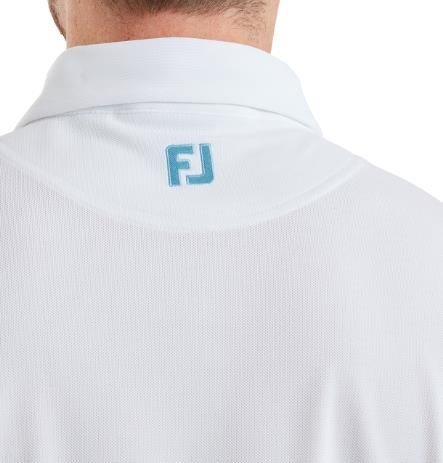 FootJoy Sleeve Stripe Pique polo da uomo, bianco/blue reef/sea glass