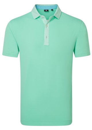 FootJoy Star Geo Trim Pique polo da uomo, sea glass