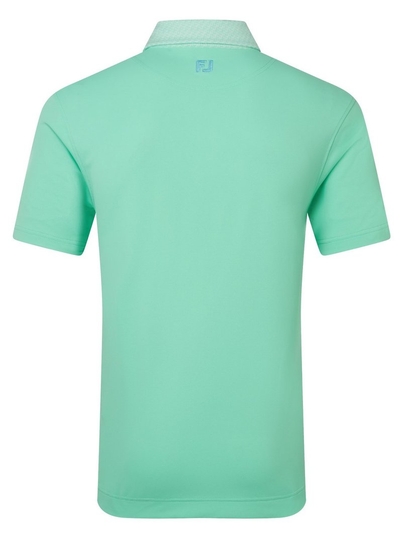 FootJoy Star Geo Trim Pique polo da uomo, sea glass