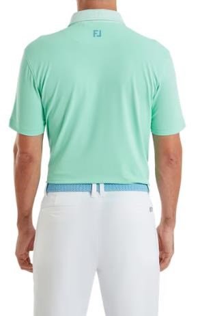 FootJoy Star Geo Trim Pique polo da uomo, sea glass