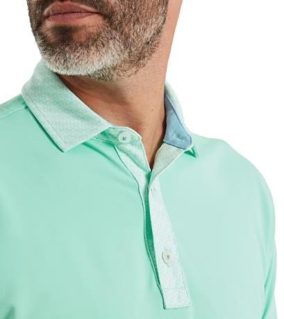 FootJoy Star Geo Trim Pique polo da uomo, sea glass