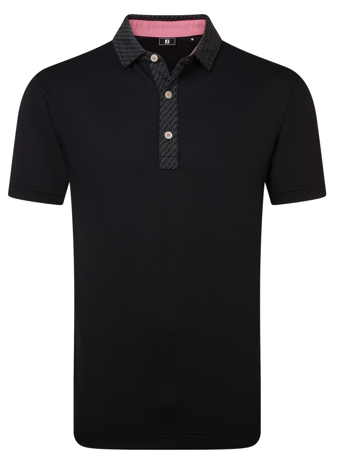 FootJoy Star Geo Trim Pique polo da uomo, nero