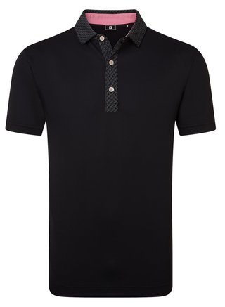 FootJoy Star Geo Trim Pique polo da uomo, nero
