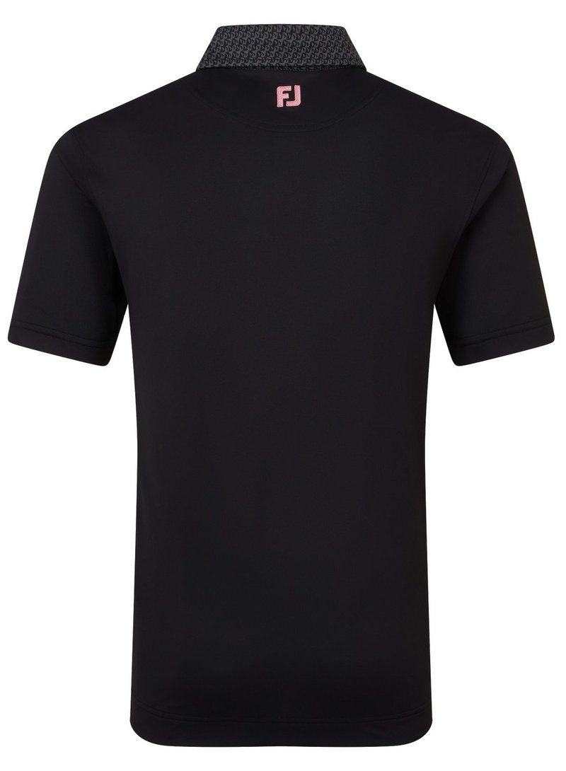 FootJoy Star Geo Trim Pique polo da uomo, nero