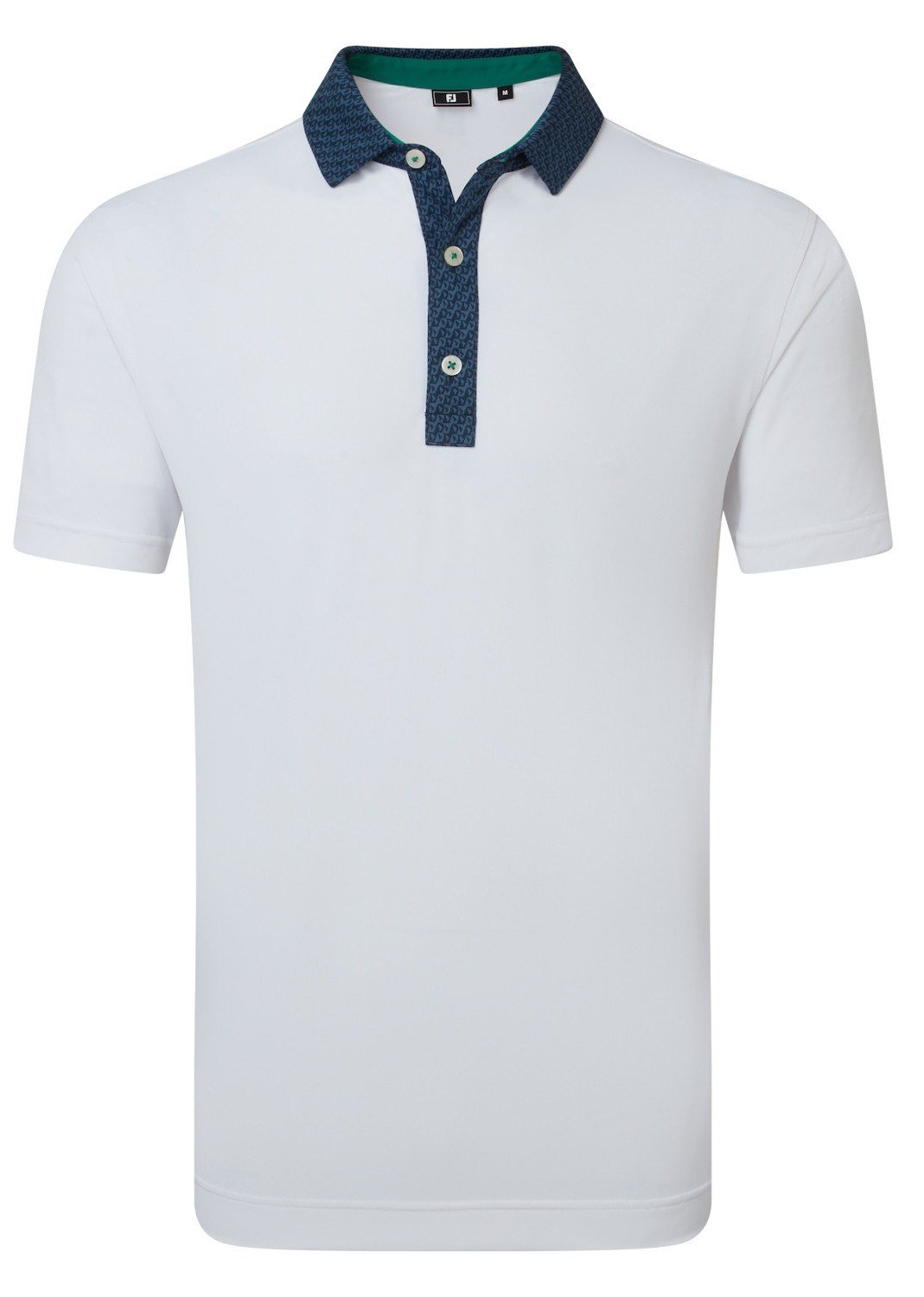FootJoy Star Geo Trim Pique polo uomo, bianco/navy