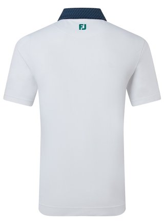 FootJoy Star Geo Trim Pique polo uomo, bianco/navy