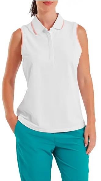 FootJoy Sleeveless polo da donna, bianco