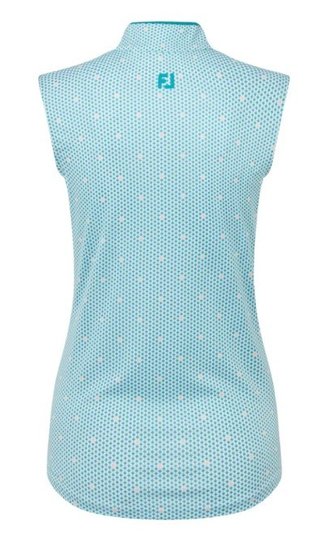 FootJoy Zip Front Tank Printed polo da donna, blu/bianco/pesca