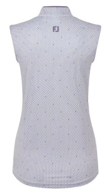 FootJoy Zip Front Tank Printed polo da donna, navy/white/dusty violet