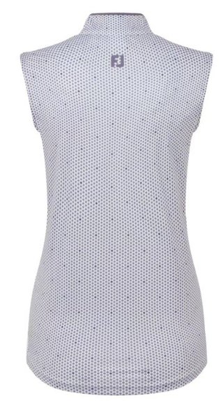 FootJoy Zip Front Tank Printed polo da donna, navy/white/dusty violet