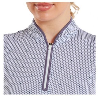 FootJoy Zip Front Tank Printed polo da donna, navy/white/dusty violet