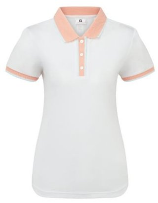 FootJoy Cap Sleeve polo da donna, bianco/desert peach