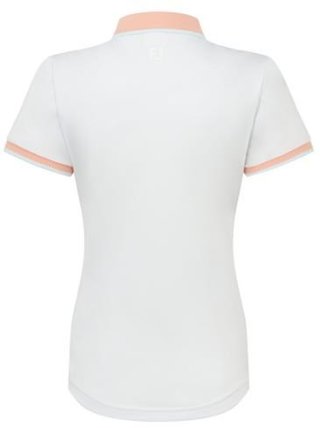 FootJoy Cap Sleeve polo da donna, bianco/desert peach