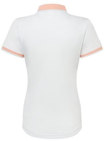 FootJoy Cap Sleeve polo da donna, bianco/desert peach