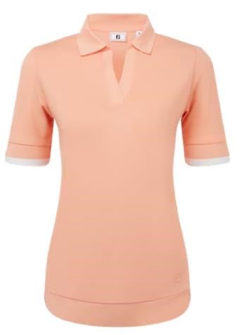 FootJoy Texture Knit polo da donna, desert peach/white