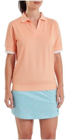 FootJoy Texture Knit polo da donna, desert peach/white