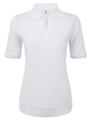 FootJoy Texture Knit polo da donna, bianco/glacial blue