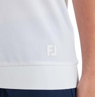 FootJoy Texture Knit polo da donna, bianco/glacial blue