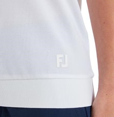 FootJoy Texture Knit polo da donna, bianco/glacial blue