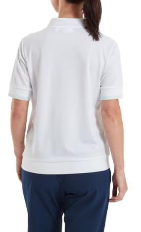 FootJoy Texture Knit polo da donna, bianco/glacial blue