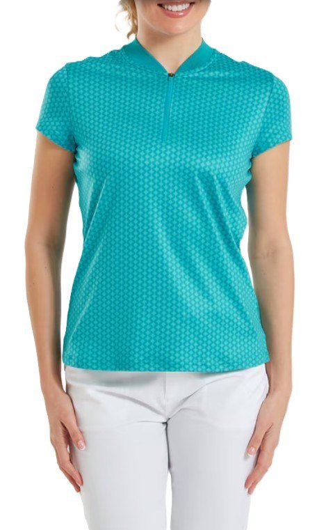 FootJoy Zip Blade polo da donna, tonal tile blue print