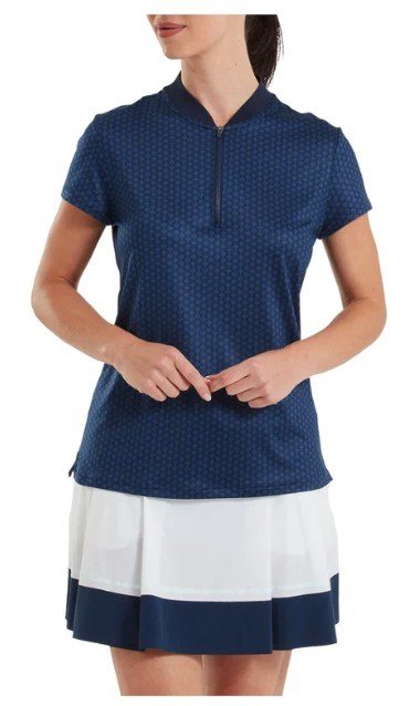 FootJoy Zip Blade polo da donna, tonal tile navy print