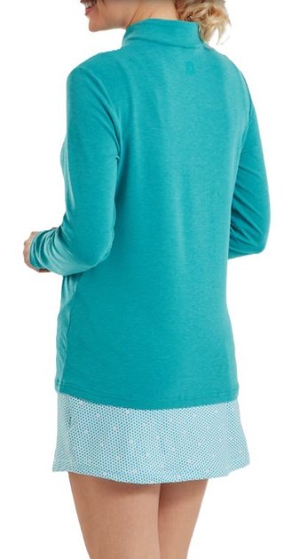 FootJoy 1/4 Zip Blade Collar Midlayer felpa da donna, tile blue/glacial blue/bianco