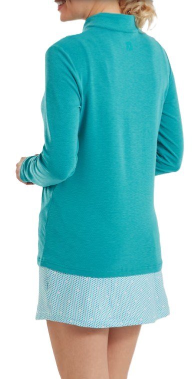 FootJoy 1/4 Zip Blade Collar Midlayer felpa da donna, tile blue/glacial blue/bianco