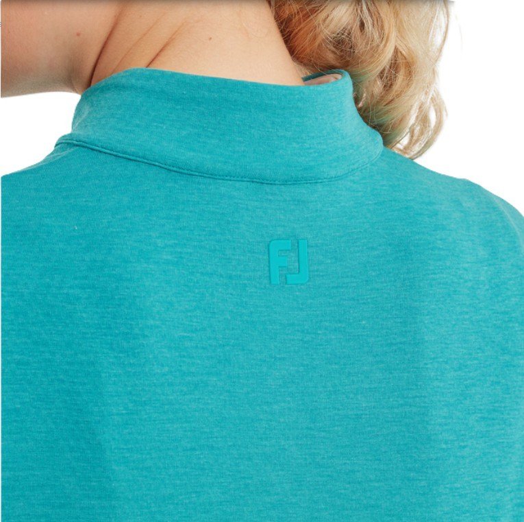 FootJoy 1/4 Zip Blade Collar Midlayer felpa da donna, tile blue/glacial blue/bianco