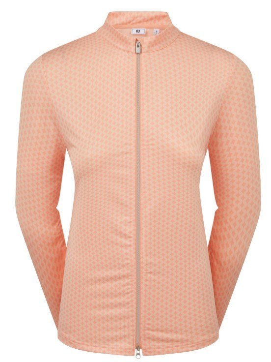 FootJoy Midlayer Full Zip Printed Sleeve felpa donna, desert peach