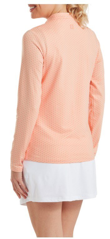 FootJoy Midlayer Full Zip Printed Sleeve felpa donna, desert peach