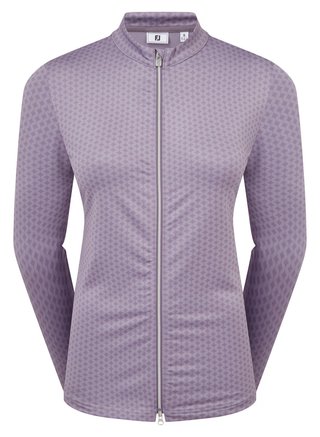 FootJoy Midlayer Full Zip Printed Sleeve felpa da donna, dusty violet