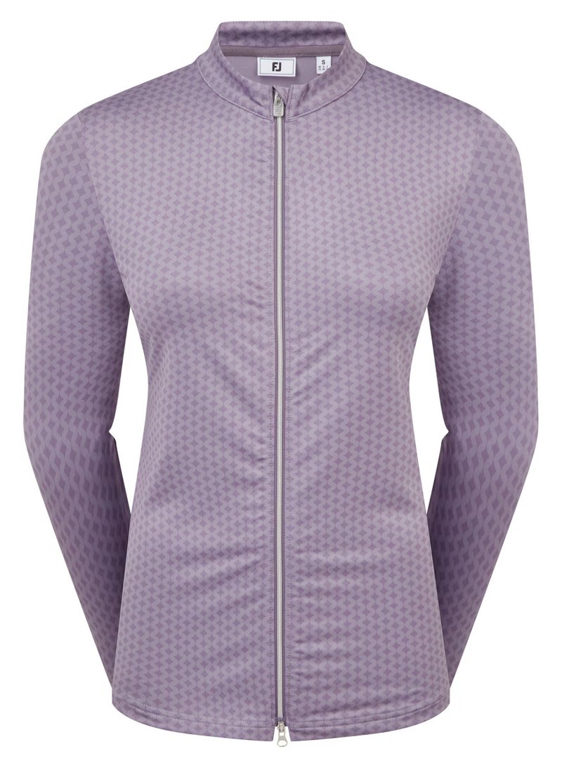 FootJoy Midlayer Full Zip Printed Sleeve felpa da donna, dusty violet