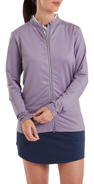 FootJoy Midlayer Full Zip Printed Sleeve felpa da donna, dusty violet