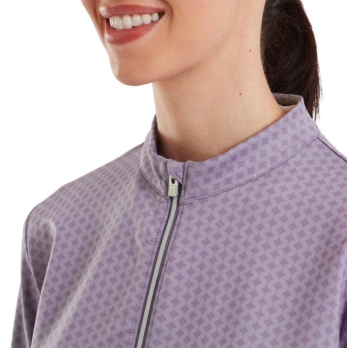 FootJoy Midlayer Full Zip Printed Sleeve felpa da donna, dusty violet
