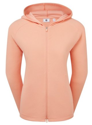 FootJoy Full-Zip Ottoman Hoodie felpa donna, desert peach
