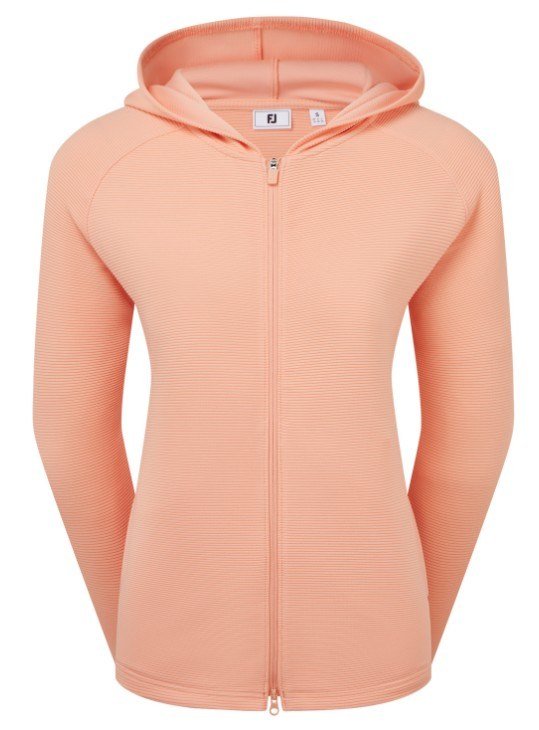 FootJoy Full-Zip Ottoman Hoodie felpa donna, desert peach