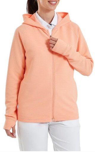 FootJoy Full-Zip Ottoman Hoodie felpa donna, desert peach