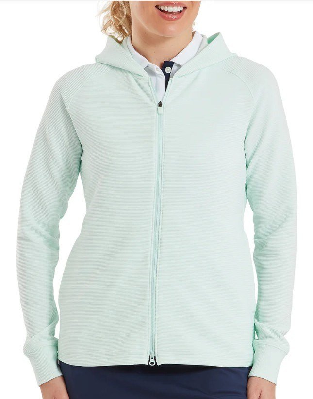 FootJoy Full-Zip Ottoman Hoodie felpa donna, glacial blue