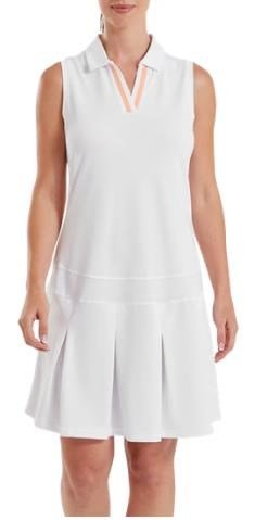 FootJoy Pleated abito da donna, bianco/desert peach
