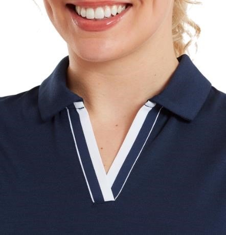FootJoy Pleated abito da donna, blu navy/bianco