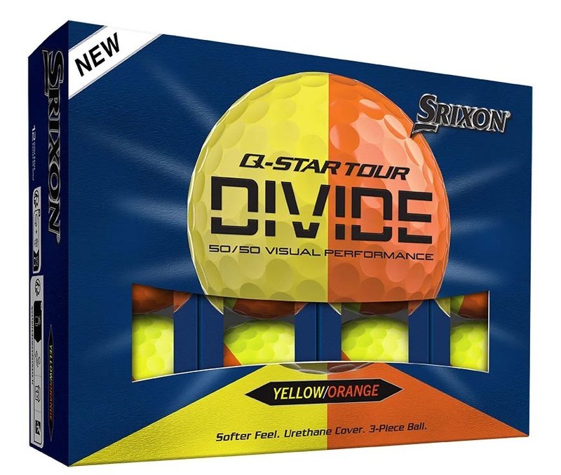 Srixon Q-Star Tour Divide palline da golf, giallo/arancione