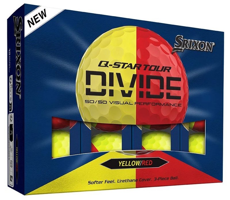 Srixon Q-Star Tour Divide palline da golf, giallo/rosso