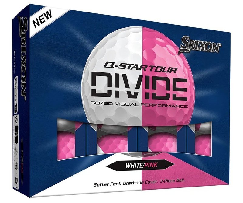 Srixon Q-Star Tour Divide palline da golf, bianche/rosa