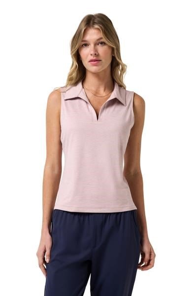 Travis Mathew Skyloft Light Sleeveless polo da donna, heather violet ice