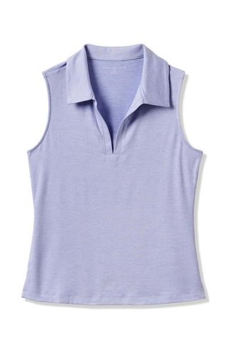 Travis Mathew Skyloft Light Sleeveless polo da donna, heather soft blue
