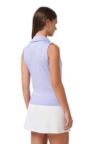 Travis Mathew Skyloft Light Sleeveless polo da donna, heather soft blue
