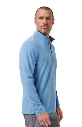 Travis Mathew Heater Pro 1/4Zip felpa da uomo, pacific coast