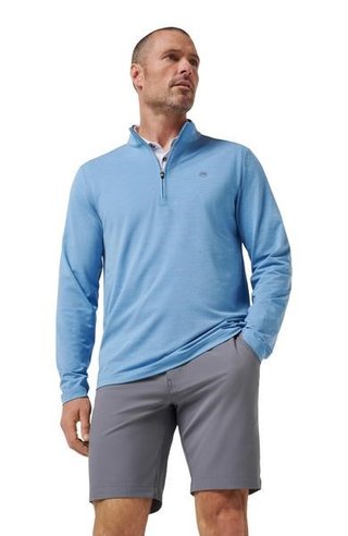 Travis Mathew Heater Pro 1/4Zip felpa da uomo, pacific coast