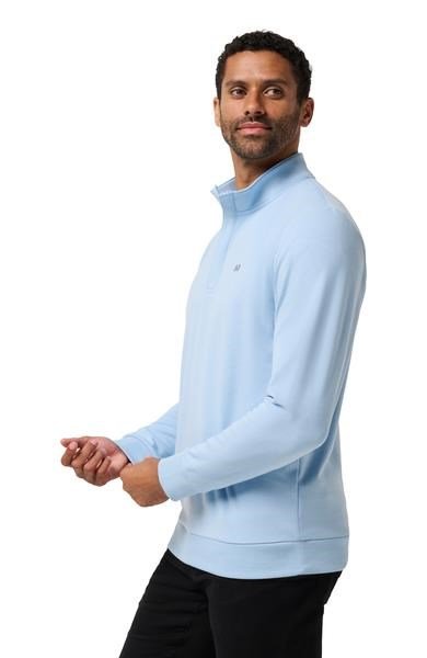 Travis Mathew Cloud Quarter Zip 2.0 felpa da uomo, heather powder blue